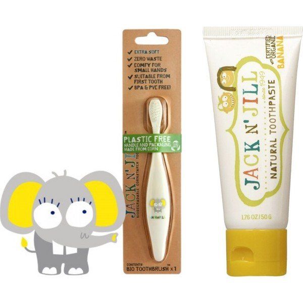 Jack N'Jill Fil Bebek Diş Fırçası + Muz Aromalı Macun