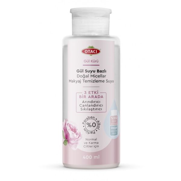 Otacı 400 ML Gül Kürü Gül Suyu Bazlı Doğal Micellar Makyaj Temizleme Suyu