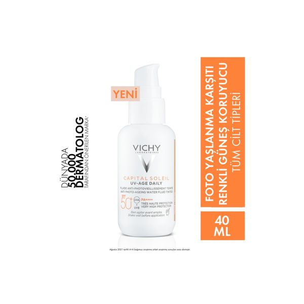 Vichy Capital Soleil UV Age Daily 40 ml SPF 50+ Tüm Ciltler için Güneş Kremi