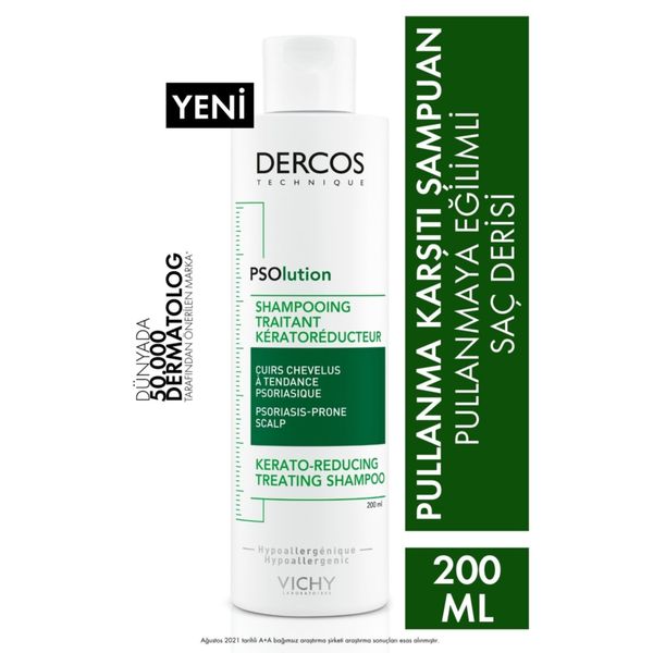Vichy Dercos Psolution 200 ml Hipoalerjenik Pullanmaya Karşı Soyucu Etki Gösteren Şampuan
