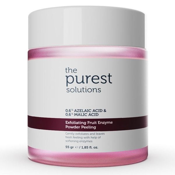 The Purest Solutions 0.6% Azelaic Acid + 0.6% Malic Acid Fruit Enzyme Powder Exfoliator & 55 gr Peeling