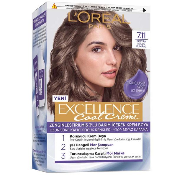 Loreal Paris Excellence Cool Creme 7.11 Ekstra Küllü Kumral Saç Boyası