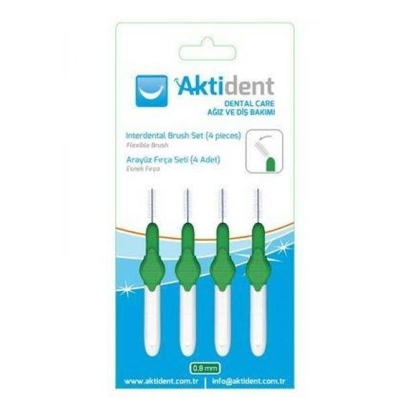 Aktident Yeşil 0.80 mm 4'lü Arayüz Fırçası