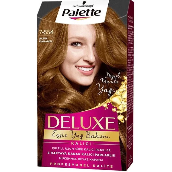 Palette Deluxe No:7-554 Altın Karamel Saç Boyası