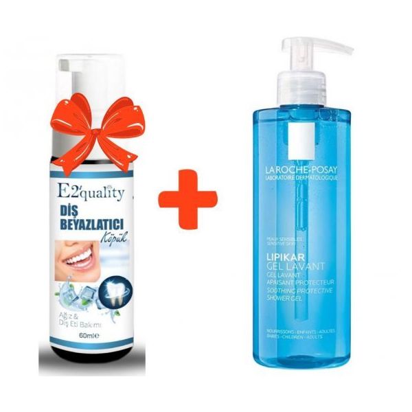 La Roche Posay 400 ml Lipikar Gel Lavant Kuru Ciltler İçin Temizleme Jeli +E2'Quality Diş Beyazlatıcı Köpük