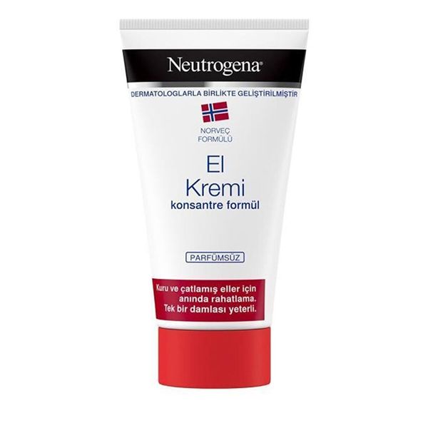 Neutrogena 75 ml Dermatolog Onaylı Kuru ve Çatlamış Eller İçin Parfümsüz El Kremi