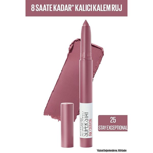 Maybelline New York Superstay Ink Crayon 25 Stay Exceptional Kalem Ruj
