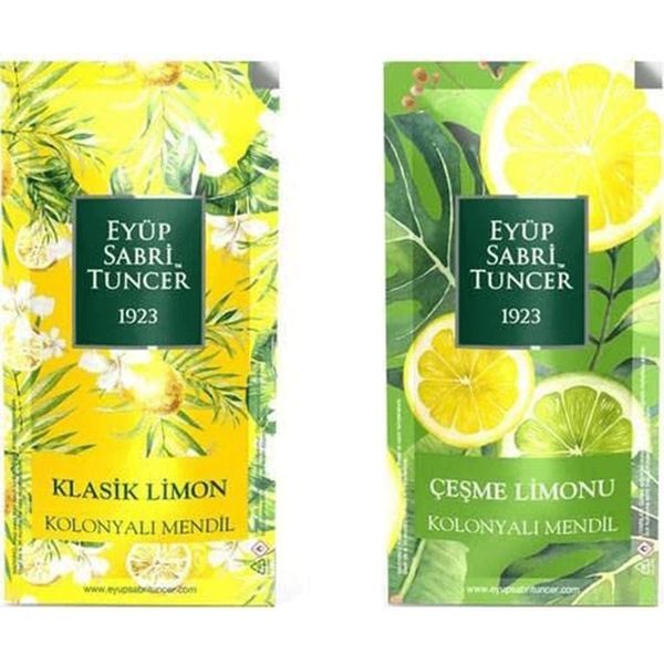 Eyüp Sabri Tuncer 150'li 2 Adet Çeşme Limonu ve Klasik Limon Kolonyalı Mendil