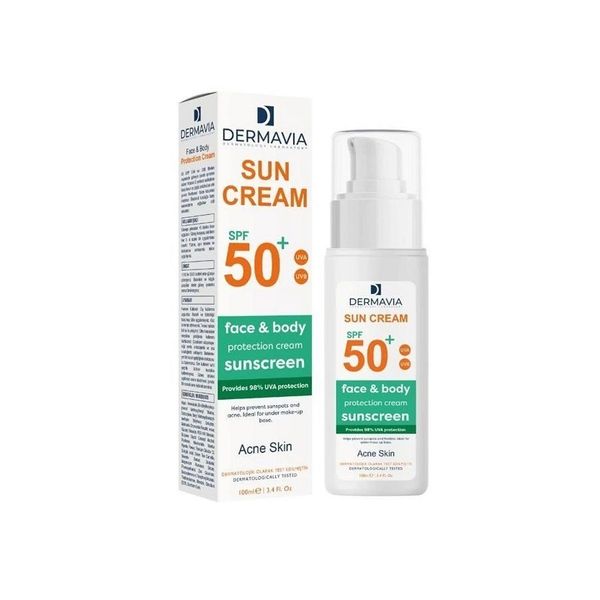 Dermavia SPF50+ 100 ml Akneye Meyilli Ciltler İçin Güneş Kremi