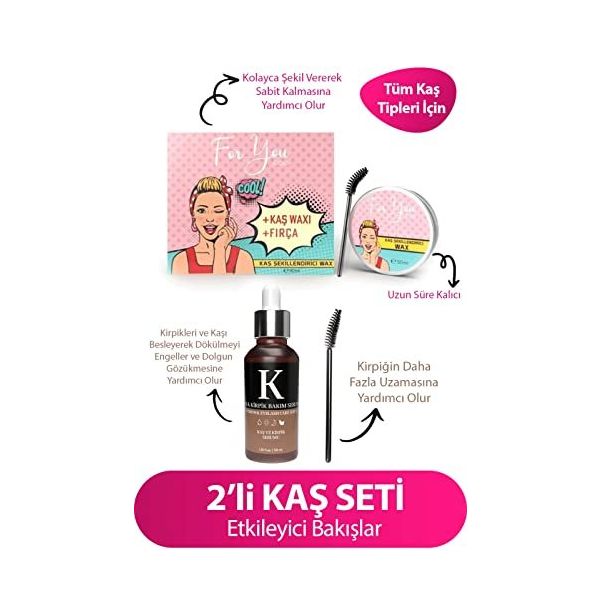 For You Gold E-Vitamini İçeren Kaş Şekillendirici Sabitleyici Wax ve Kaş Kirpik Serumu