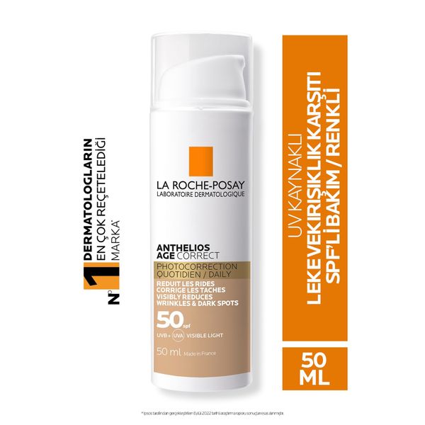La Roche Posay Anthelios Age Correct Uv Kaynaklı Yaşlanma Karşıtı Renkli 50 Ml Güneş Koruyuculu Krem