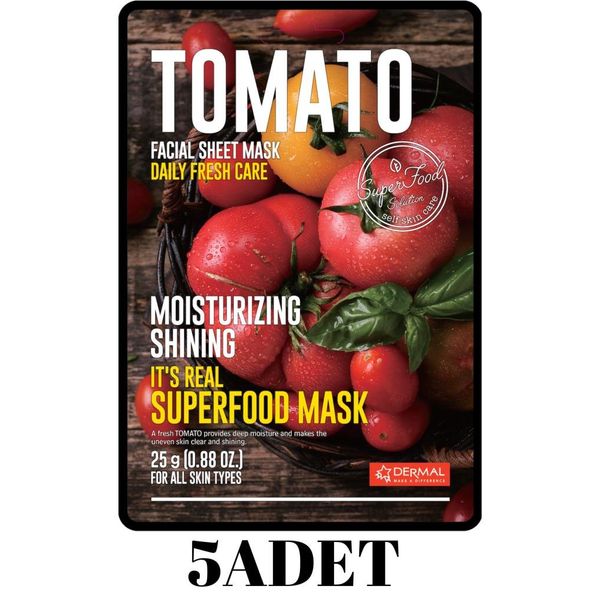 Dermal 5 Adet Domates It's Real Super Yüz Maskesi