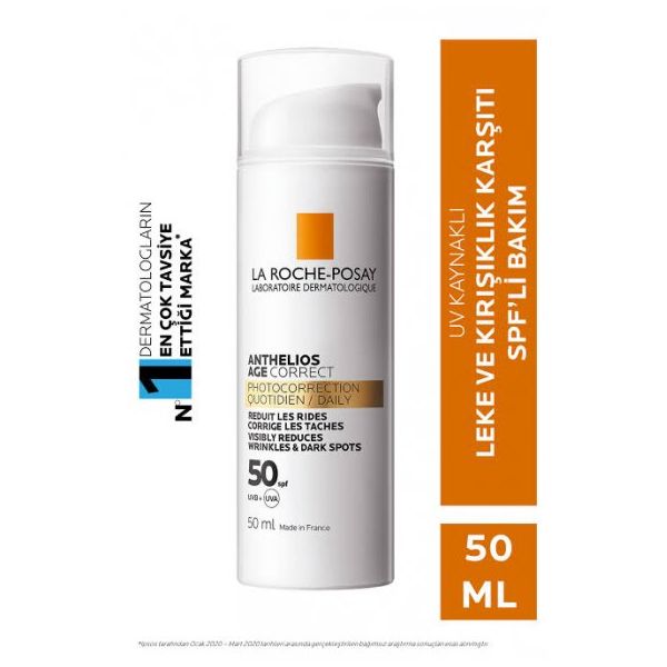 La Roche Posay Anthelios Age Correct 50 ml Spf50+ Leke ve Kırışıklık Karşıtı Renkli Güneş Kremi