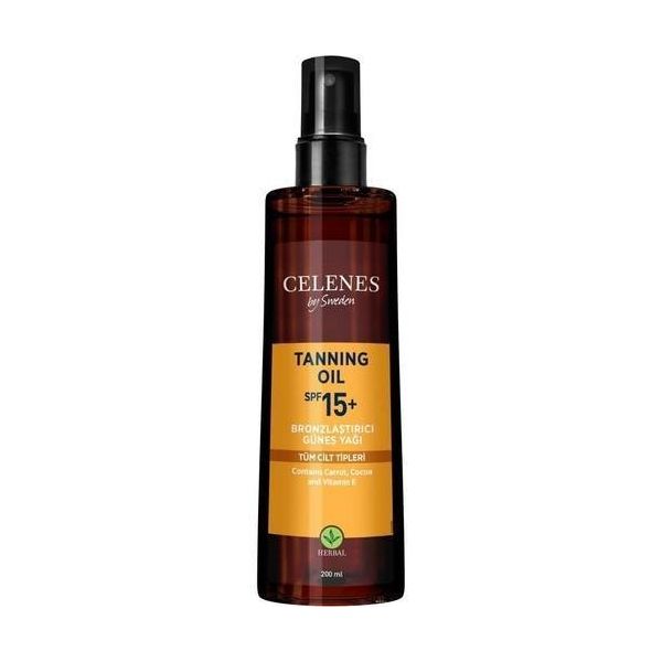 Celenes SPF15 200 ml Bronzlaştırıcı Güneş Yağı