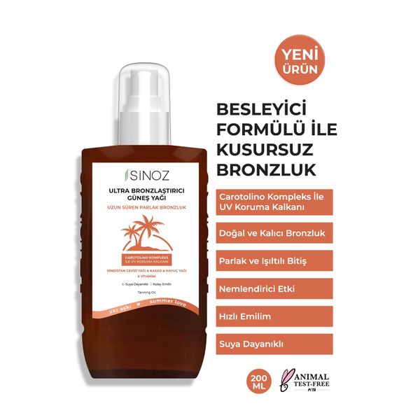 Sinoz Bronzlaştırıcı 200 ml Güneş Yağı