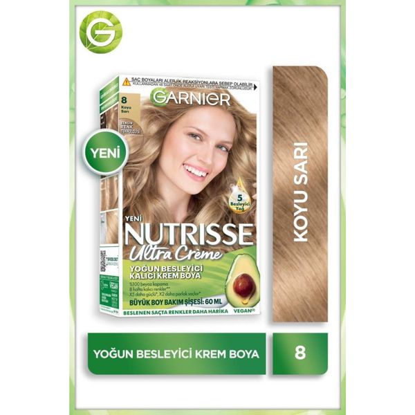 Garnier Nutrisse 8 Koyu Sarı 60 ml Saç Boyası