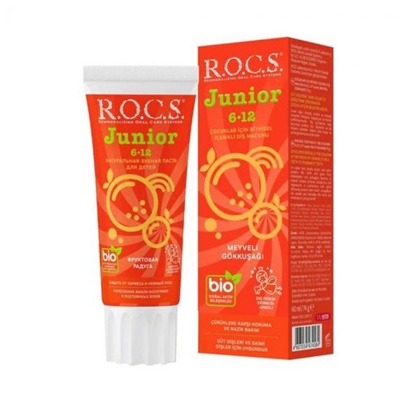 Rocs Junior 60 ml 6-12 Yaş Meyveli Gökkuşağı Diş Macunu