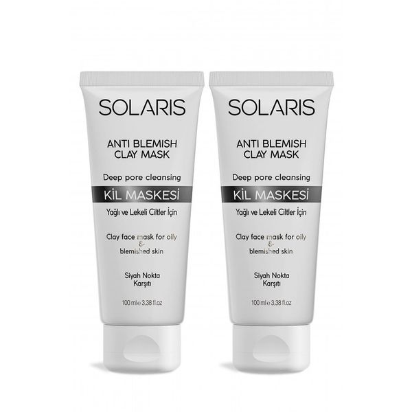 Solaris Yağlı ve Lekeli Ciltler İçin 100 ml x 2 Adet Kil Maskesi