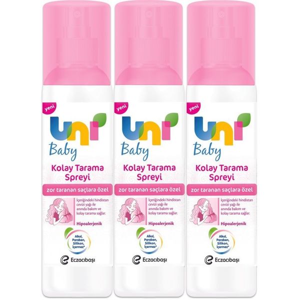 Uni Baby 3x200 ml Kolay Saç Tarama Spreyi