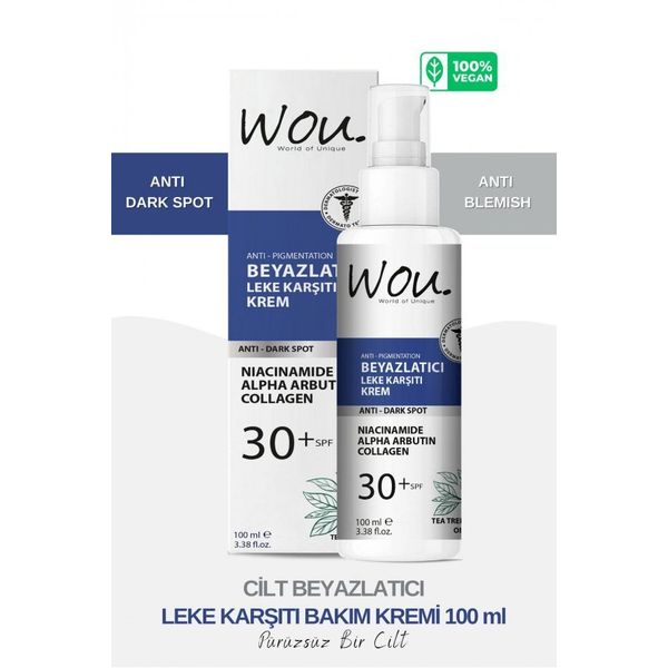 Wou SPF30+ 100 ml Beyazlatıcı Leke Karşıtı Krem