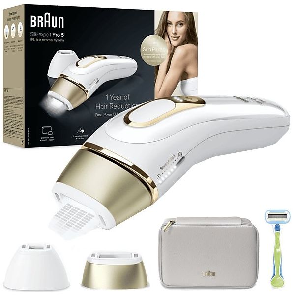 Braun Pl5152 Beyaz Gold Ipl Silk Expert Pro 5 2 Başlıklı 400.000 Atımlı Lazer Epilasyon Cihazı