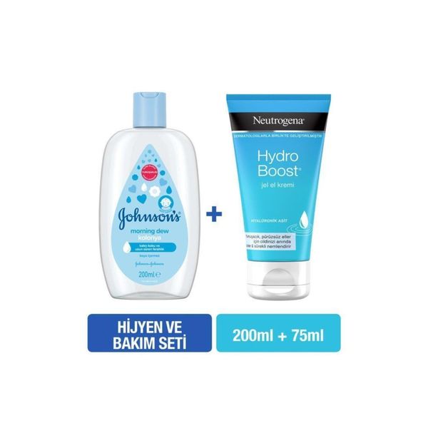 Johnson's 200 ml Morning Dew Bebek Kolonyası+Neutrogena 75 ml Hydro Boost El Kremi