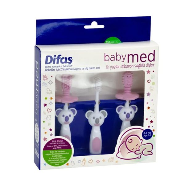 Difaş Babymed 3'lü Set Pembe Ekstra Yumuşak Diş Fırçası