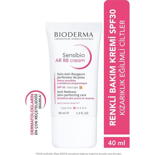Bioderma Sensibio AR BB SPF30 Hassas Ciltler Kızarıklık Karşıtı Güneş Koruyuculu 40 ML Renkli Bakım Kremi