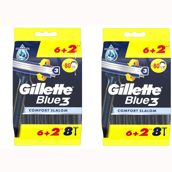 Gillette Blue3 Comfort Slalom 2 Adet 6+2'li Kullan At Tıraş Bıçağı