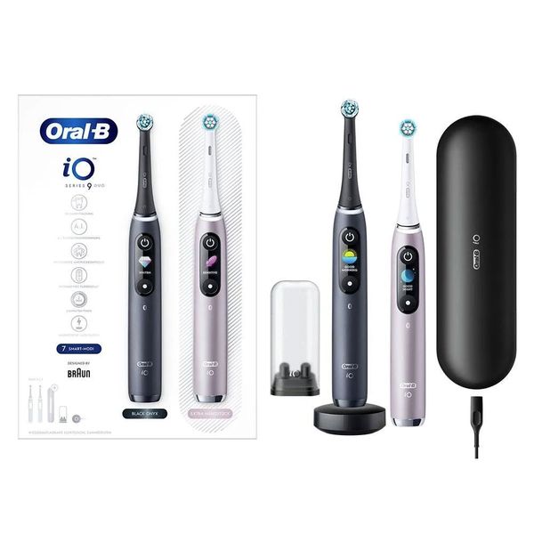 Oral-B İO 9 Siyah-Pembe 2'li Şarj Edilebilir Diş Fırçası