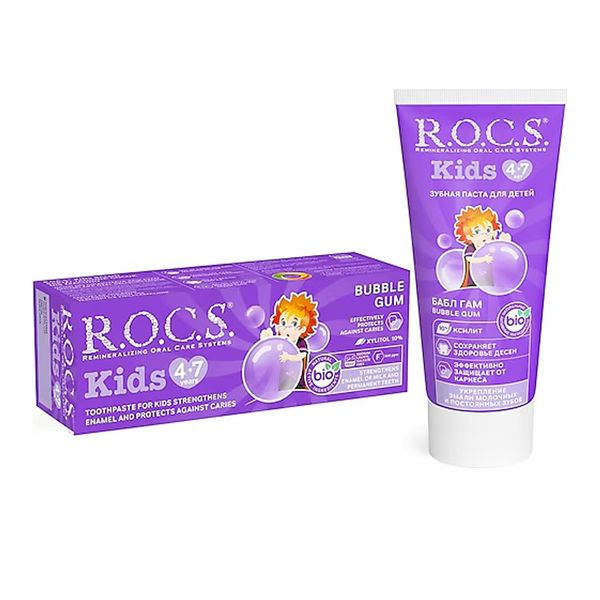 Rocs Kids 4-7 Yaş Balonlu Sakız Tadında 35 ml Diş Macunu