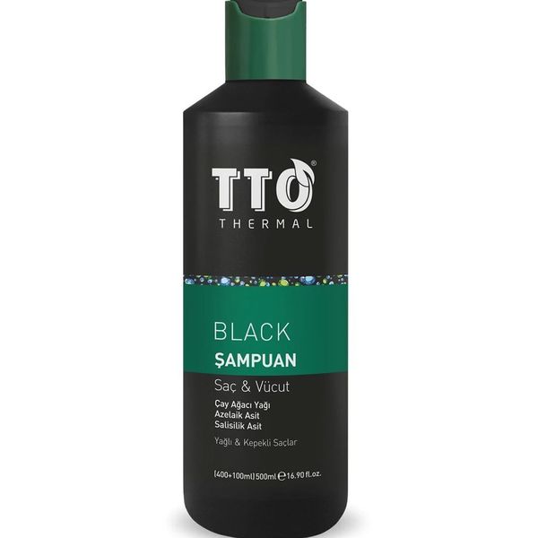TTO 400+100 ml Black Çay Ağacı Yağı Saç ve Vücut Şampuanı