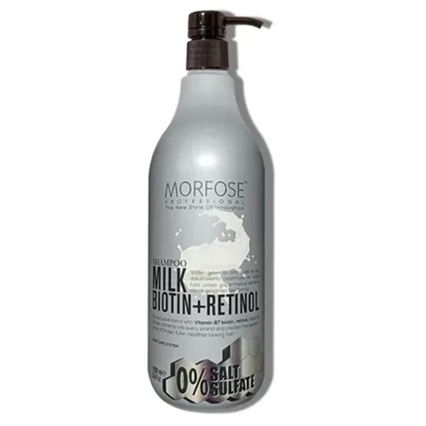 Morfose 1000 ml Milk Biotin Retinol Saç Dökülmesi Karşıtı Sülfatsız Tuzsuz Şampuan