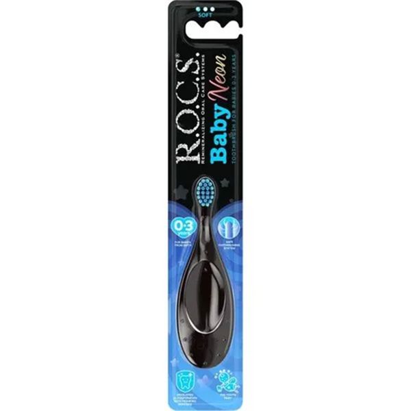R.O.C.S. Baby Neon Mavi 0-3 Yaş Ekstra Yumuşak Bebek Diş Fırçası