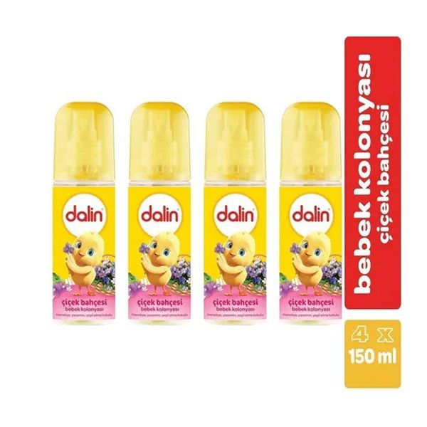 Dalin 4x150 ml Çiçek Bahçesi Sprey Bebek Kolonyası
