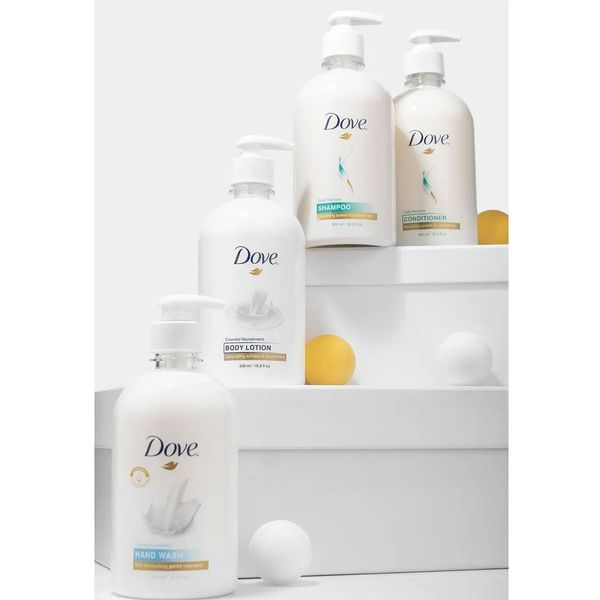 Dove Nemlendirici 500 ml Şampuan + 500 ml Saç Kremi + 500 ml Vücut Losyonu + 500 ml El Sabunu