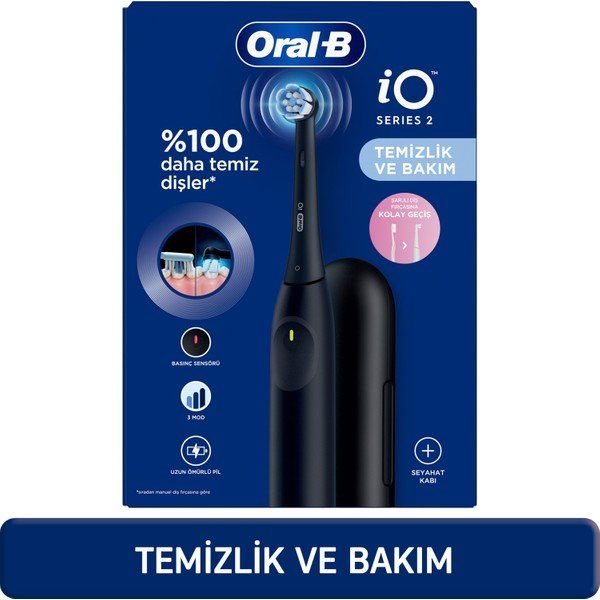 Oral-B IO 2 Şarjlı Siyah Diş Fırçası+Seyahat Kabı