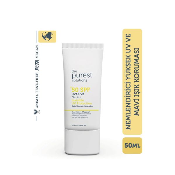 The Purest Solutions Yüksek Koruma ve Nemlendirici Etkili SPF50 50 ML Invisible Güneş Koruyucu Krem