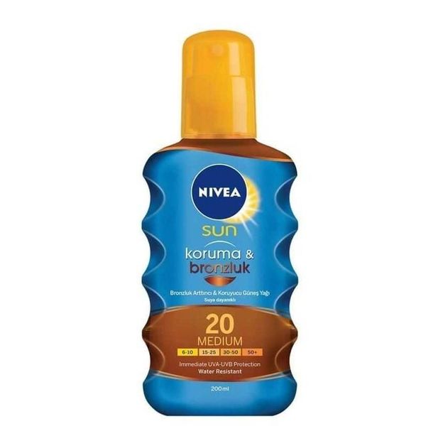Nivea Sun 200 ml Spf20+ Bronzluk Arttırıcı Güneş Yağı