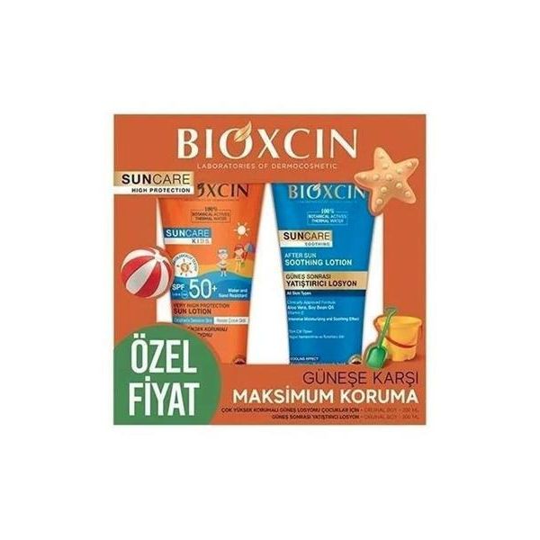 Bioxcin Sun Kids SPF50+ 200 ml ve 200 ml Güneş Sonrası Yatıştırıcı Losyon