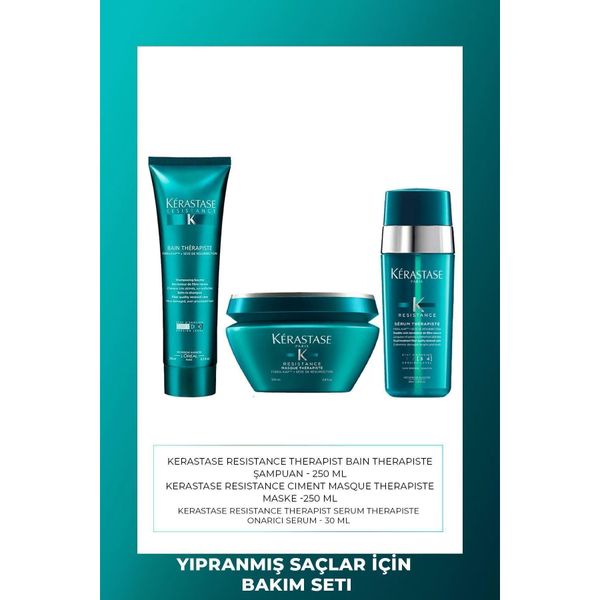 Kerastase Resistance Therapiste Aşırı Yıpranmış Saçlar İçin 250 ml Şampuan+200 ml Maske+30 ml Serum