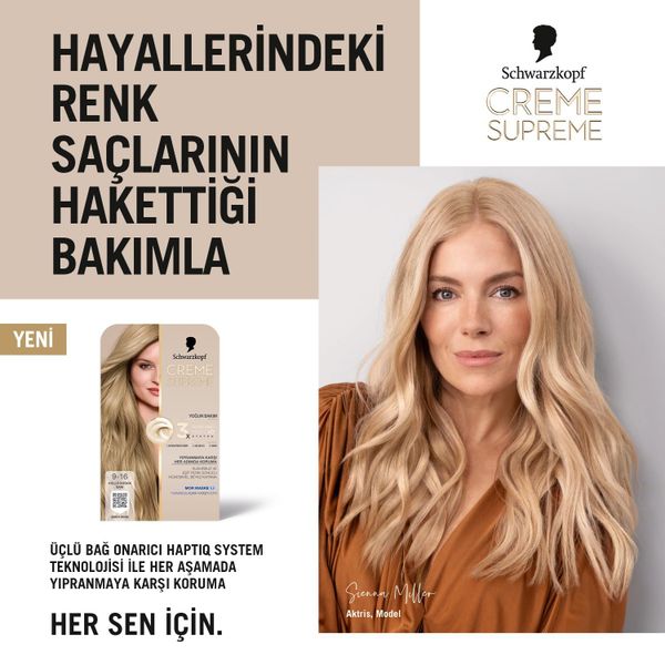 Schwarzkopf Creme Supreme 9.16 Küllü Soğuk Sarı Saç Boyası