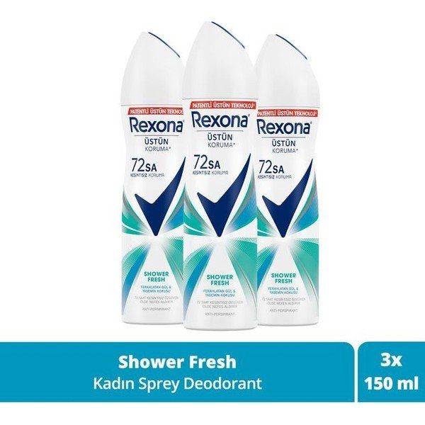 Rexona Shower Fresh Kadın 3x150 ml Sprey Deodorant