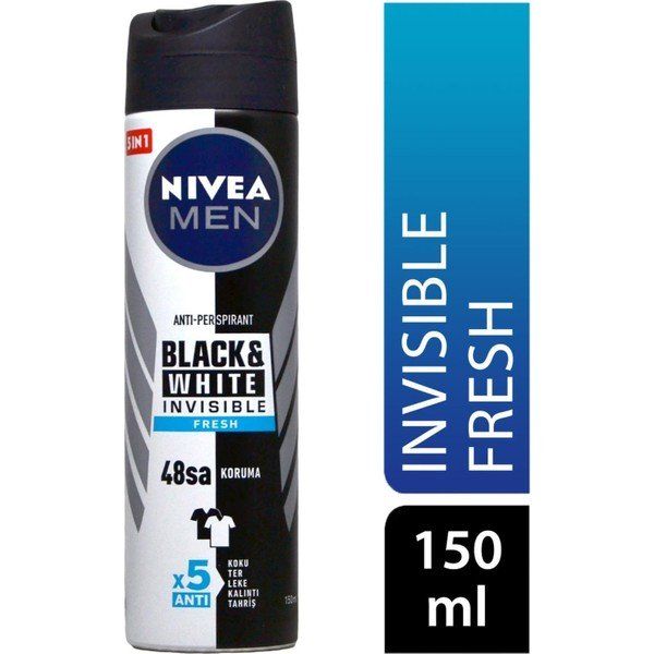 Nivea Men Invisible For Black White Fresh 150 ml Sprey Deodorant
