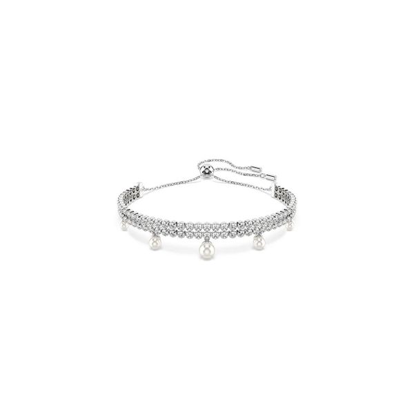 Swarovski 5720870 SS25 Capsule Bracelet Prl Whi-Rhs M Bilezik
