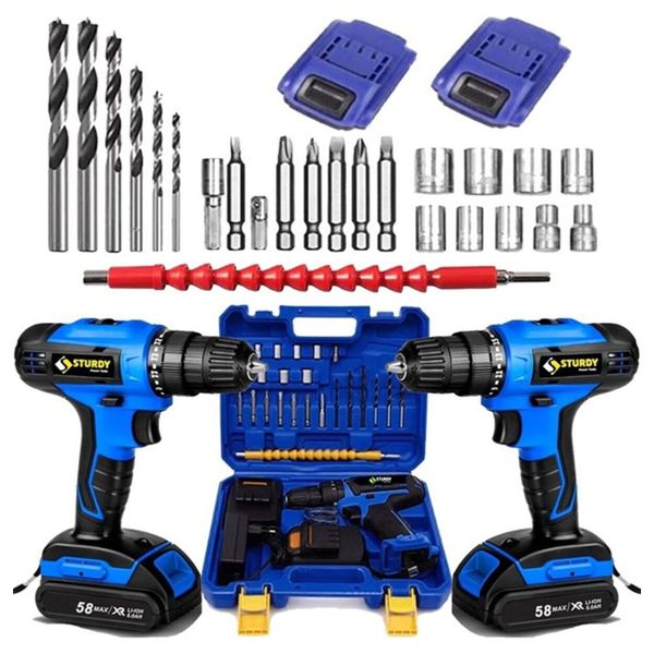 Sturdy Bluster Seri 56 V 6 Ah Metal Şanzumanlı Li-Ion Çift Akülü Matkap