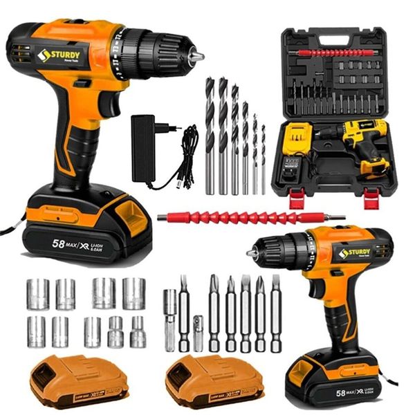 Sturdy Combat Mode 56 V 8 Ah Lion Çift Akülü Darbeli Turbo Şarjlı Vidalama Matkap