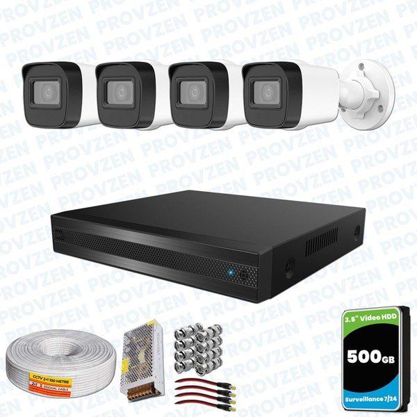 Provzen Hikvision RV 4 Kamera 500GB HDD Güvenlik Kamerası