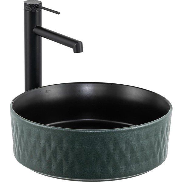 Lena E-W5001YS Mat Yeşil Siyah Tezgah Üstü Lavabo