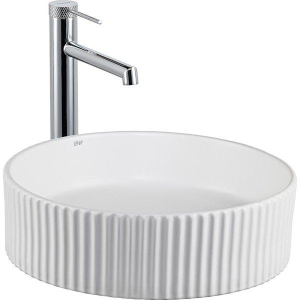 Lena E-W1001MB Beyaz Tezgahüstü Lavabo